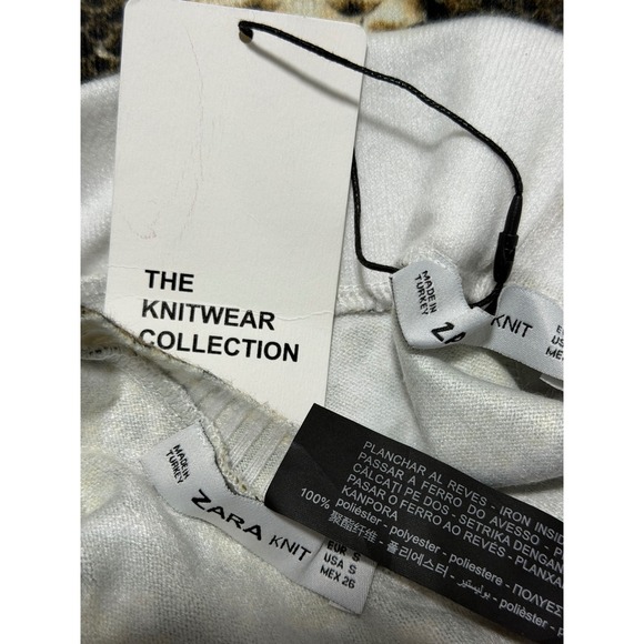 ZARA Snake Print Knit Sweater and Pants Set Long Sleeve Crew Neck Size S NWT - Picture 9 of 9